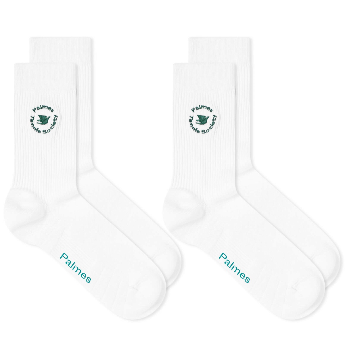 Photo: Palmes Men's Low Socks - 2 Pack in White