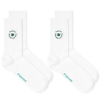 Palmes Men's Low Socks - 2 Pack in White