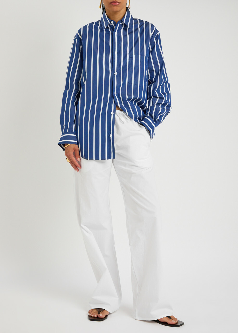 Matteau Drawcord Cotton-poplin Trousers White