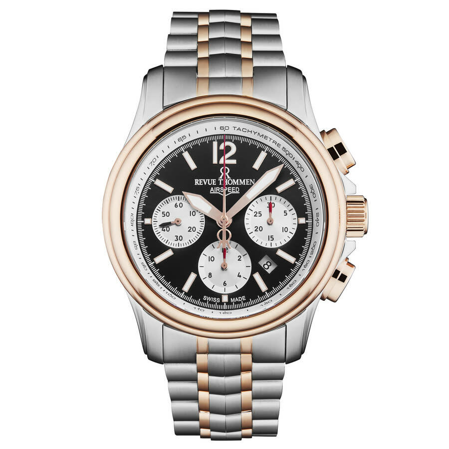 Revue Thommen Air Speed Chronograph Automatic Black Dial Mens Watch 16041.6457