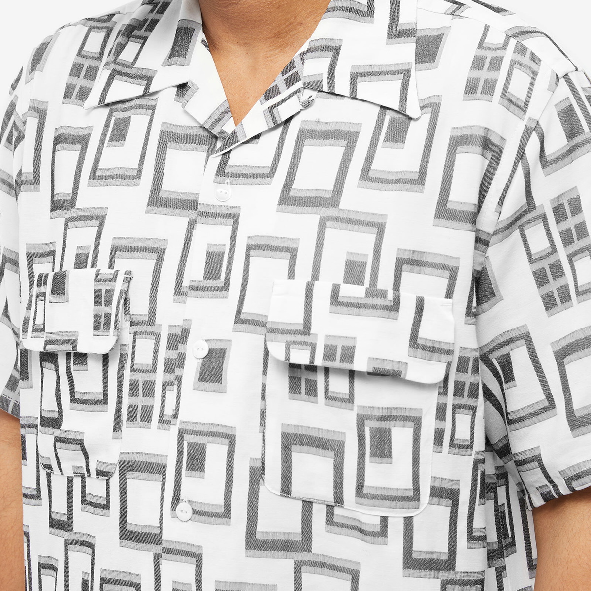 Needles Men's Multi Block Jacquard Vacation Shirt in Off