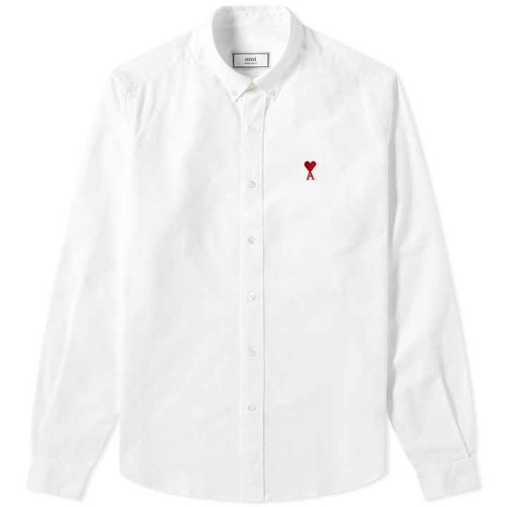Photo: AMI Heart Logo Oxford Shirt White
