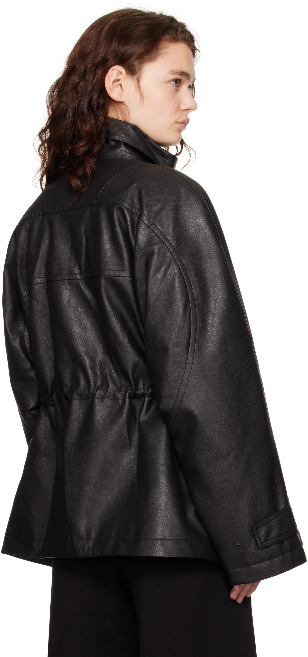 Juun.J Black Utility Safari Faux-Leather Jacket
