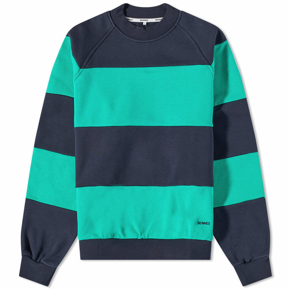 Sunnei Striped Panel Crew Sweat Sunnei