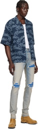 AMIRI Navy 'Amiri' Script Bowling Shirt