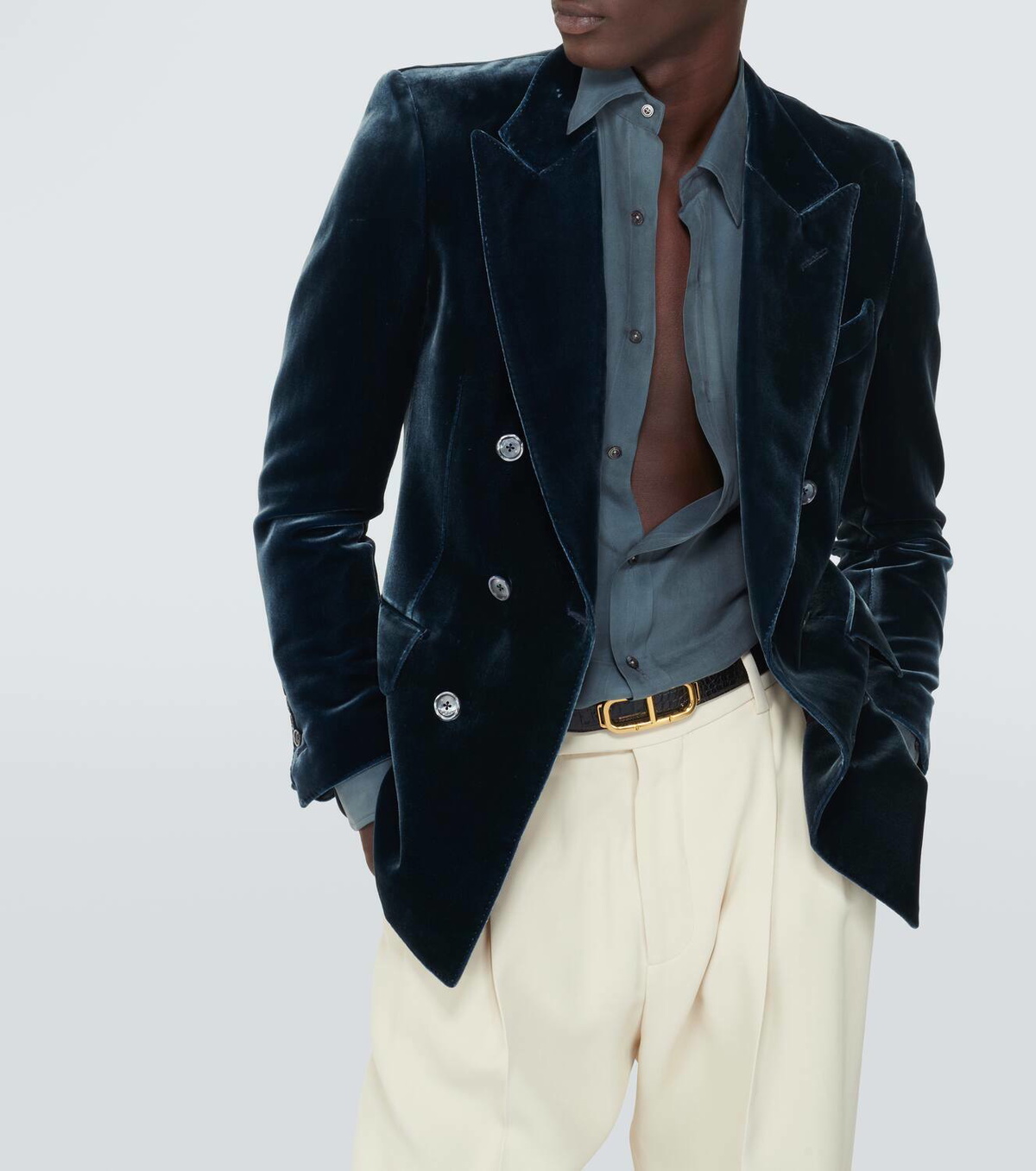 Tom Ford Double-breasted velvet suit jacket TOM FORD Tom Ford Double-breasted velvet suit jacket TOM FORD