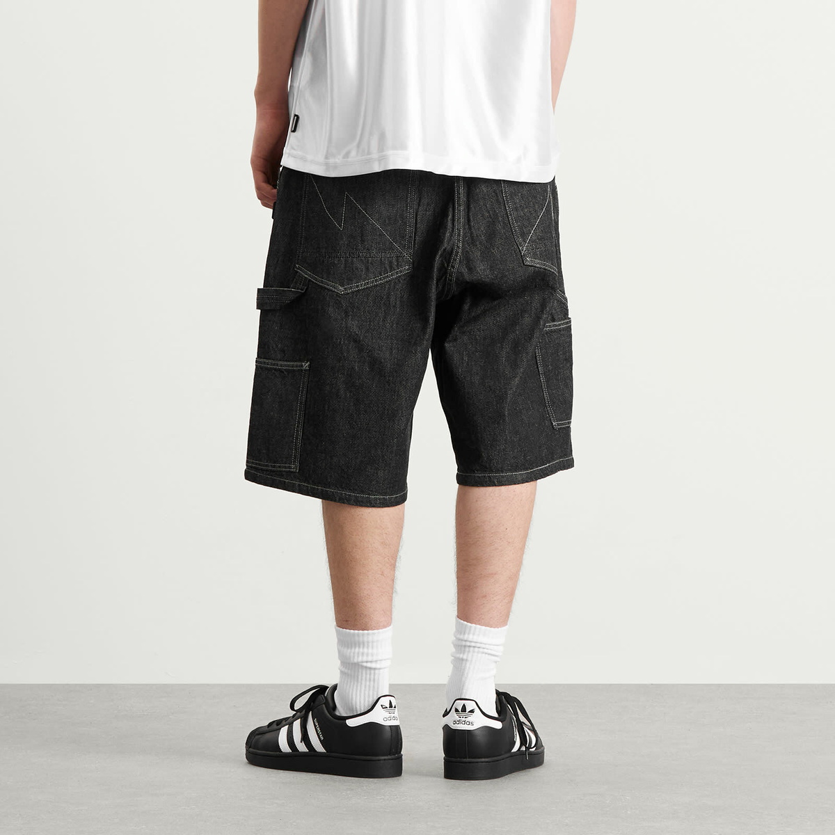 Neighborhood Men's Denim Painter Shorts in Black