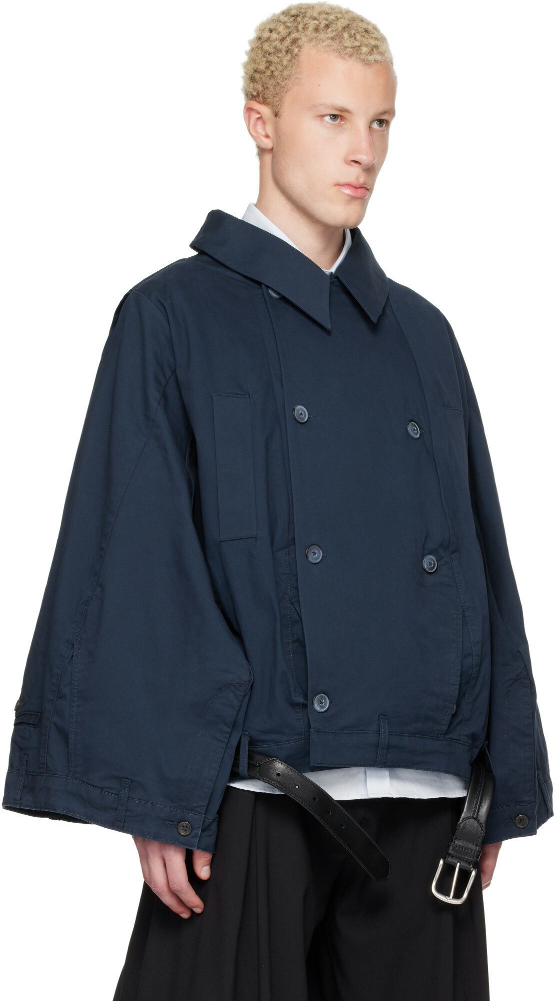 HODAKOVA Navy Double Breasted Upd Jacket