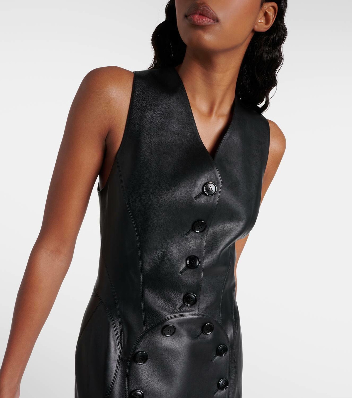 alaia leather dress Archetypes leather mini dress