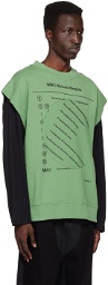 MM6 Maison Margiela Green Paneled Sweatshirt