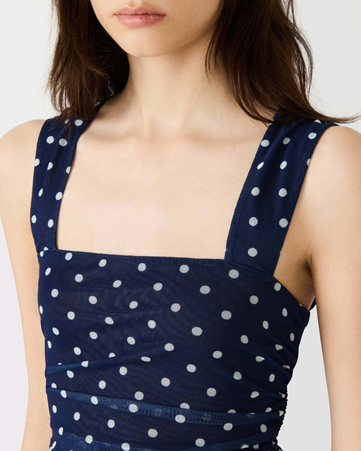 Steve Madden Rorry Polka Dot Knit Top in Blue Exotic