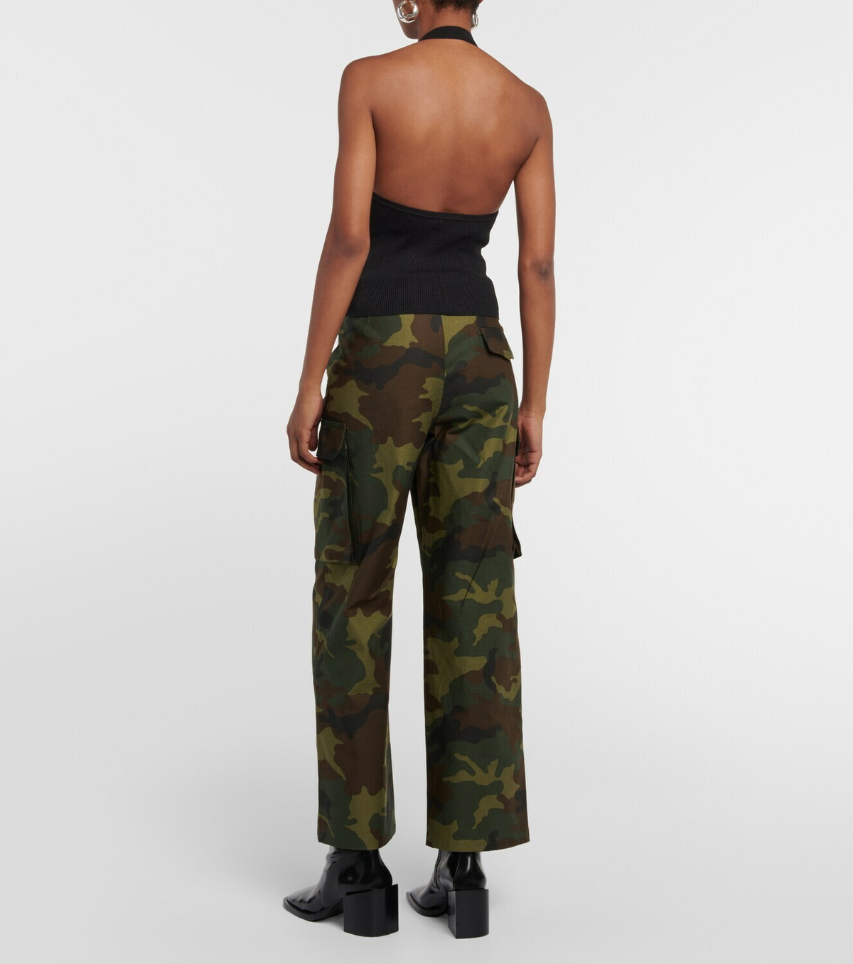 Nili Lotan - Ivey ribbed-knit halterneck silk top