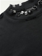 Balenciaga - Pierced Embellished Distressed Cotton-Jersey Sweatshirt - Black