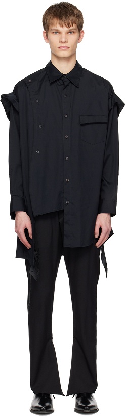 Photo: Sulvam Black Asymmetric Shirt
