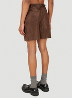 Washed Taffeta Shorts in Brown