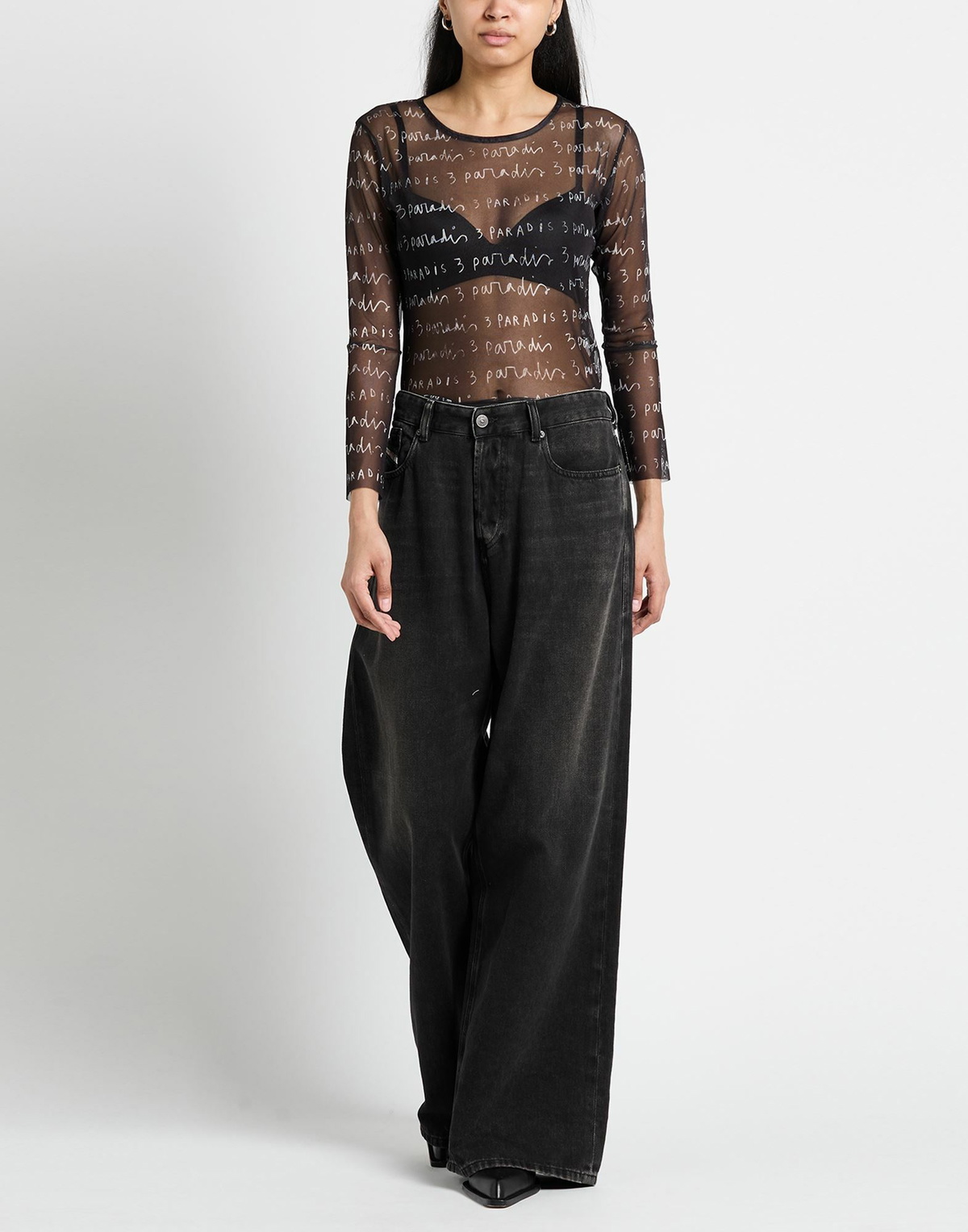 3.paradis Womens T-shirt in Black