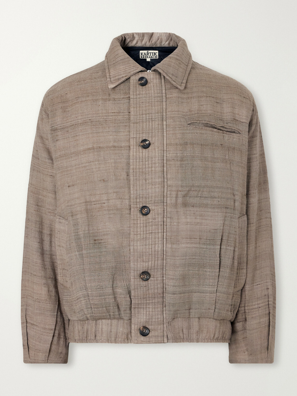 Kartik Research - Moni Padded Wool and Silk-Blend Blouson Jacket - Brown