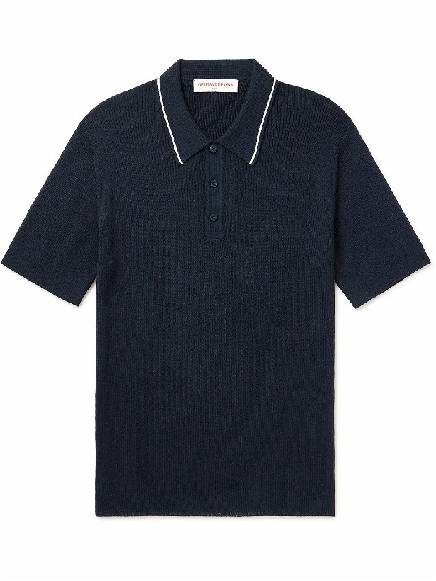 Photo: Orlebar Brown - Maranon Slim-Fit Merino Wool Polo Shirt - Blue