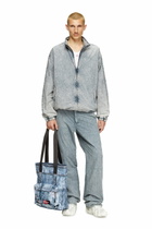 Diesel Tote bag in trompe l'oeil denim - Crossbody Bags - Unisex - Blue