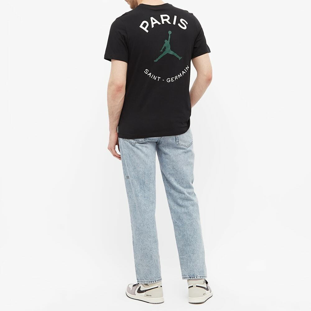 Air Jordan Men's PSG Logo T-Shirt in Black/Noble Green Nike