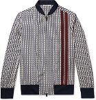 Valentino - Logo-Print Virgin Wool-Twill Zip-Up Sweatshirt - Men - Navy
