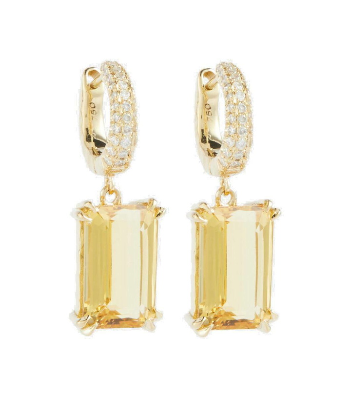 Photo: Octavia Elizabeth Yana Micro 18kt gold earrings with beryls and diamonds
