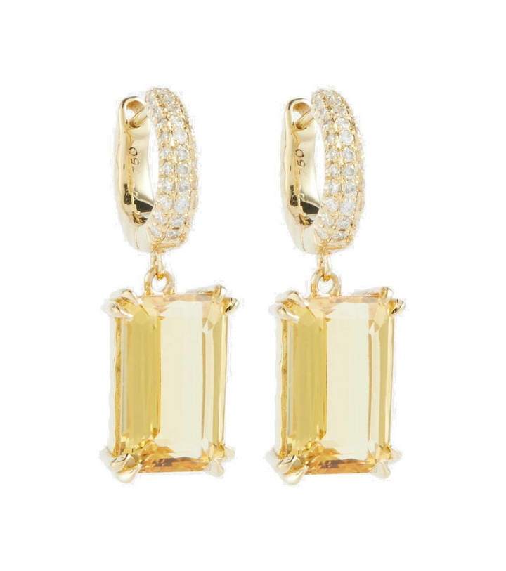 Photo: Octavia Elizabeth Yana Micro 18kt gold earrings with beryls and diamonds