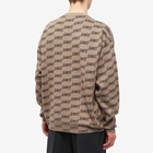 Balenciaga Men's Monogrammed BB Crew Knit in Beige/Brown