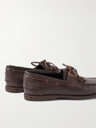 Manolo Blahnik - Sidmouth Full-Grain Leather Boat Shoes - Brown