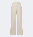 Eleventy Wool and cashmere wide-leg pants
