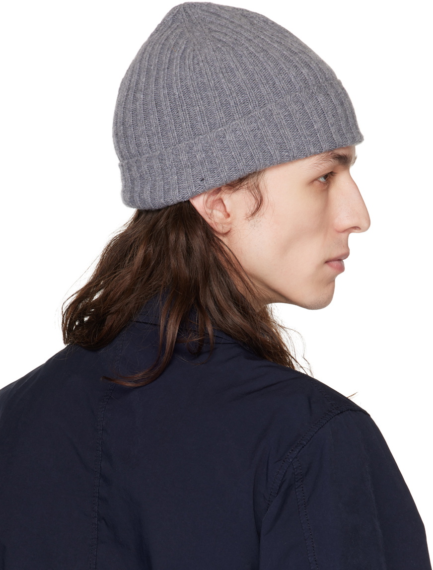 ASPESI Gray Ribbed Beanie