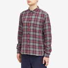 YMC Men's Curtis Shirt in Burgundy Multi