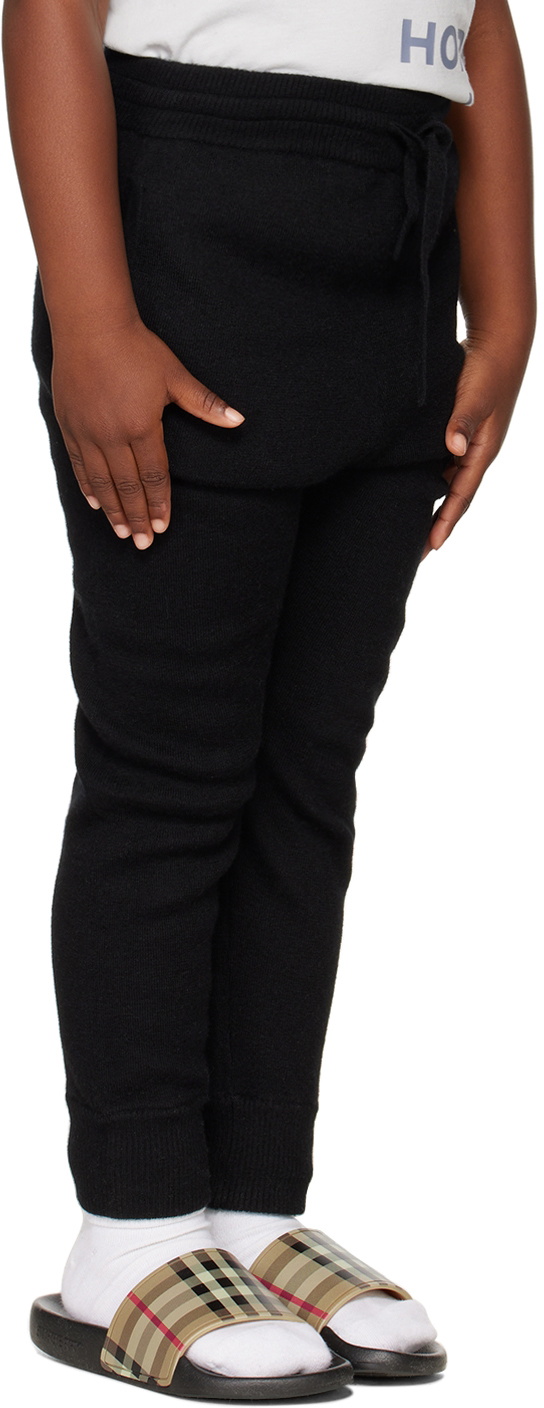 Burberry Kids Black Thomas Bear Appliqué Lounge Pants