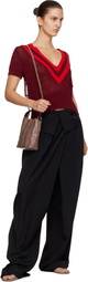 Dries Van Noten Burgundy Micro Leather Bag