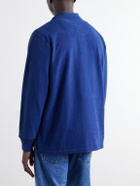 Drake's - Indigo-Dyed Cotton-Piqué Polo Shirt - Blue