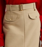 Moncler Belted cotton pencil skirt