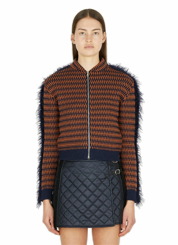 Photo: Knitted Bomber Jacket in Brown