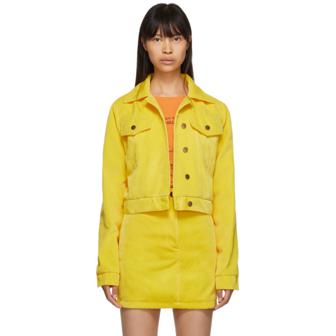 Anton Belinskiy SSENSE Exclusive Yellow Velvet Jacket