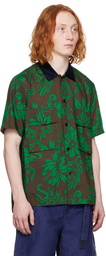 sacai Green & Brown Floral Shirt