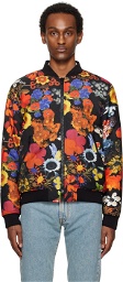 Moschino Multicolor Allover Flowers Bomber Jacket