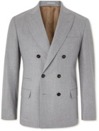 Brunello Cucinelli - Double-Breasted Wool Blazer - Gray