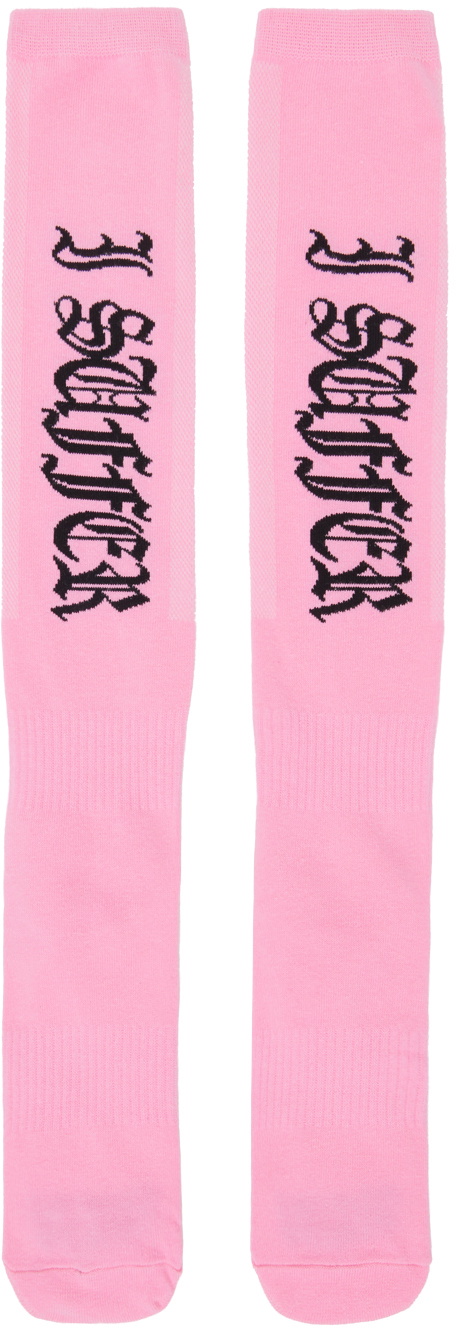 ashley williams ソックス　靴下 Ashley Williams Pink 'Suffer' Socks Ashley Williams