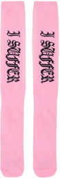 Ashley Williams Pink 'Suffer' Socks