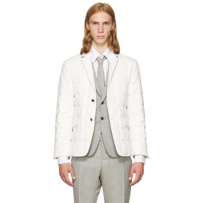 Photo: Thom Browne White Down Classic Blazer