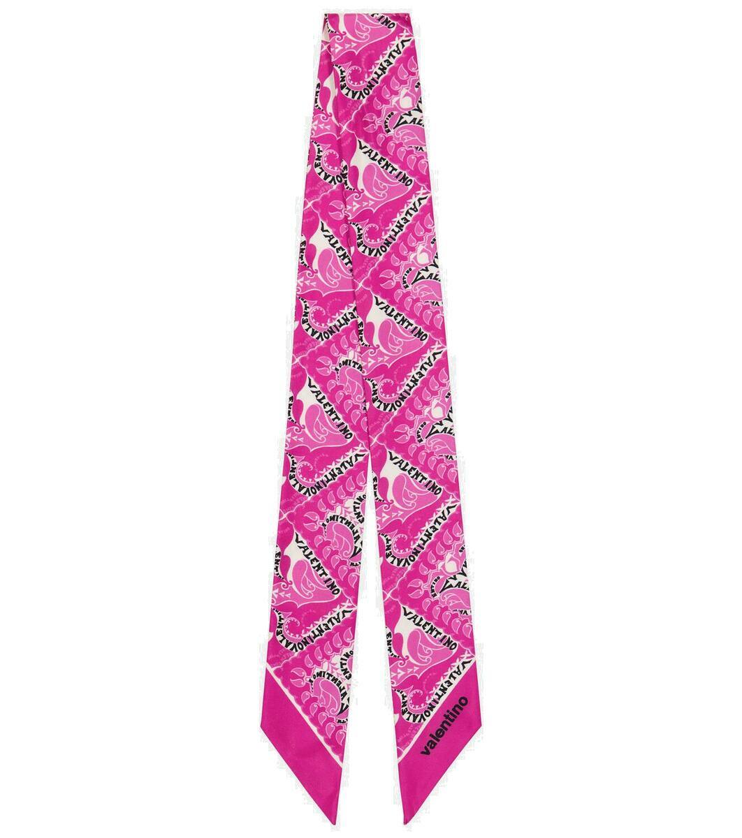 Valentino Men's Silk Twill Scarf Red