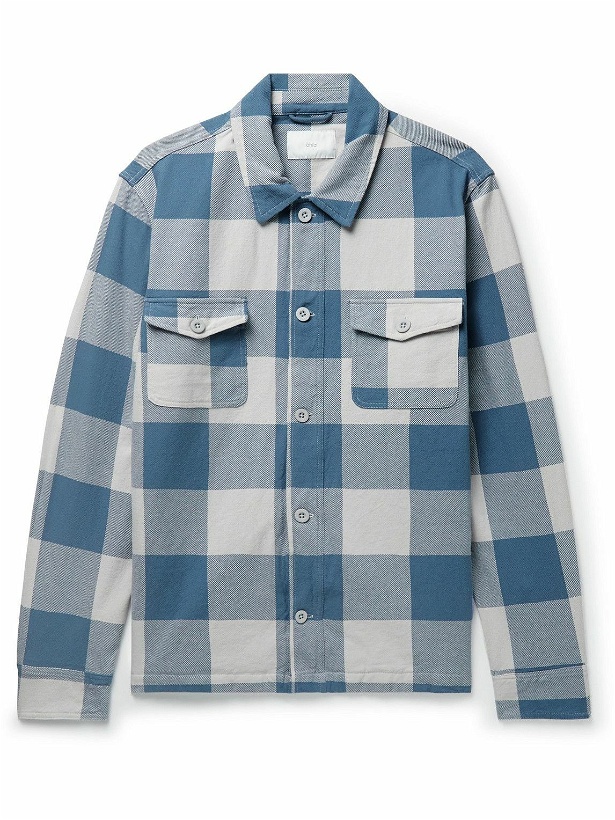 Photo: Onia - Blanket Checked Cotton-Twill Overshirt - Blue