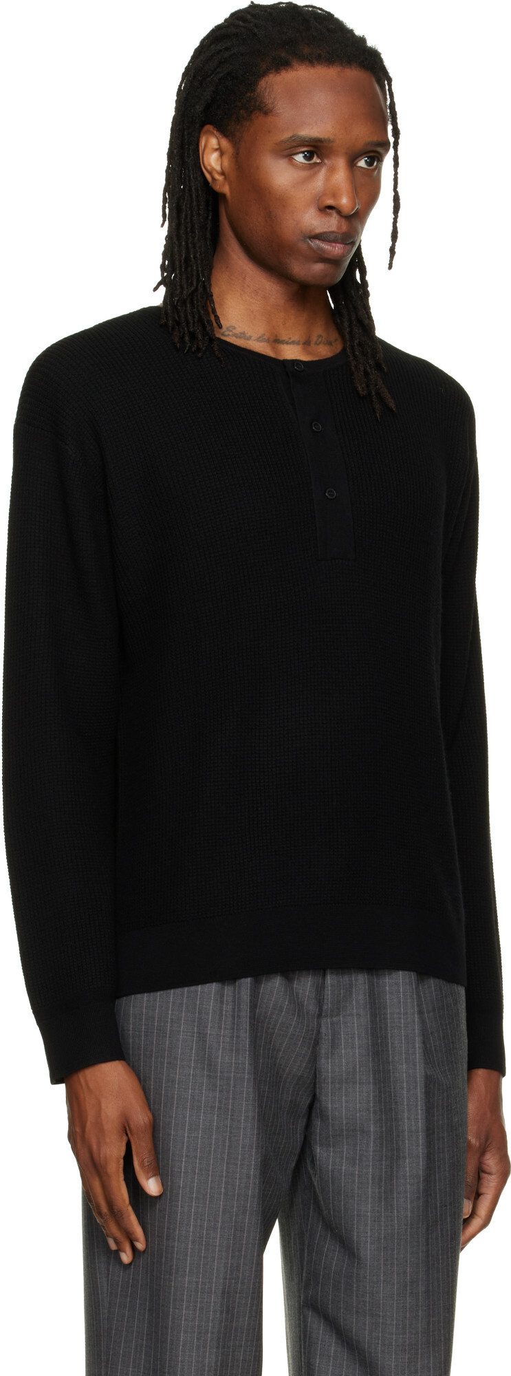 Studio Nicholson Black Corine Knit Henley