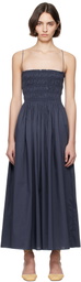Matteau Navy Shirred Bodice Maxi Dress