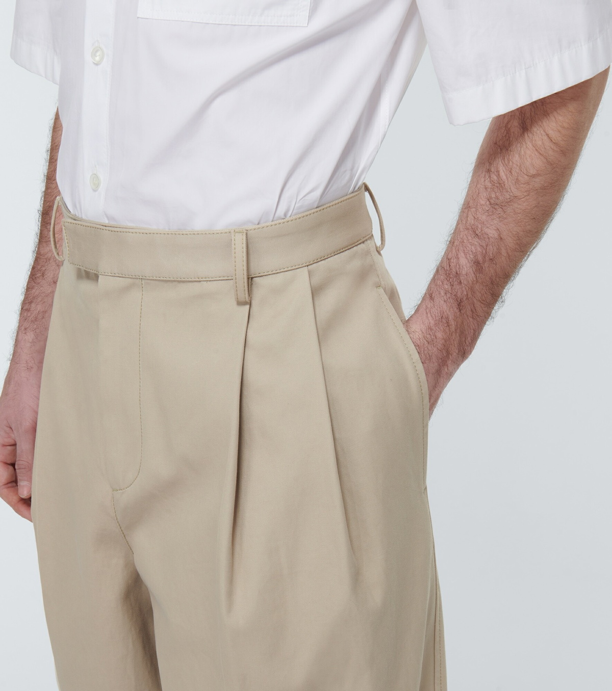 Bottega Veneta - High-rise straight cotton twill pants