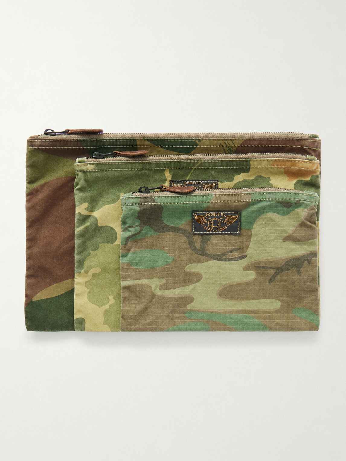RRL - Three-Pack Camouflage-Print Cotton-Canvas Pouches